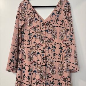 Floral V-Neck Dress in Pink